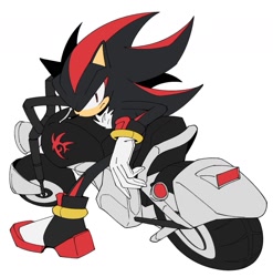 Size: 1569x1585 | Tagged: safe, artist:trizziefrizzie, shadow the hedgehog, motorcycle