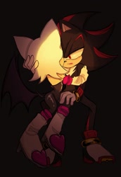 Size: 1427x2079 | Tagged: safe, artist:tamjeong_sonic, rouge the bat, shadow the hedgehog, duo, shadouge, shipping, straight