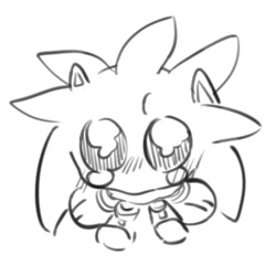 Size: 676x675 | Tagged: safe, artist:tamjeong_sonic, silver the hedgehog, chibi, cute, greyscale, monochrome, solo