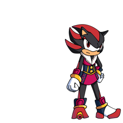 Size: 2000x2000 | Tagged: safe, artist:amf-studios, shadow the hedgehog, 2024, alternate version, frown, hand on hip, simple background, solo, standing, trans female, trans girl shadow, transgender, transparent background