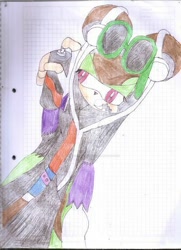 Size: 400x551 | Tagged: safe, artist:thunder-the-mouse, oc, oc:thunder dark the hedgemouse, solo, traditional media