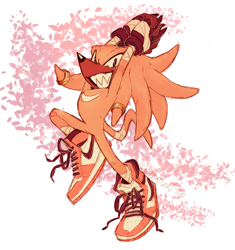 Size: 1833x1949 | Tagged: safe, artist:halpdevon, knuckles the echidna, 2020, alternate shoes, color swap, full body, grin, sharp teeth, smile, solo