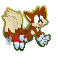 Size: 1050x1400 | Tagged: safe, artist:tokyoinkwolf, miles "tails" prower, adventures of sonic the hedgehog, 2019, cute, looking down, looking offscreen, mouth open, outline, signature, simple background, smile, solo, transparent background