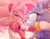 Size: 2048x1582 | Tagged: safe, artist:corffee, amy rose, blaze the cat, cat, hedgehog, 2023, alternate version, amy x blaze, cute, eyes closed, female, females only, holding them, lesbian, looking at them, shipping