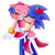 Size: 2240x2223 | Tagged: safe, artist:anidoodlez, amy rose, sonic the hedgehog, amy x sonic, shipping, straight