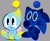 Size: 798x654 | Tagged: safe, artist:sirpyes, sonic the hedgehog, chao, 2024, :<, :>, character chao, cute, duo, frown, grey background, looking offscreen, neutral chao, simple background, sitting, smile, sonic chao, standing, tears