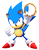 Size: 2208x2867 | Tagged: safe, artist:ravrous, sonic the hedgehog, hedgehog, classic sonic, clenched fist, holding something, lineless, looking up, male, ring, simple background, smile, solo, standing, transparent background, tyson hesse style