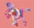 Size: 1280x1060 | Tagged: safe, artist:askamaze, amy rose, blaze the cat, cat, hedgehog, 2018, amy x blaze, ballerina, cute, female, females only, holding them, lesbian, looking at each other, mouth open, shipping