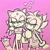 Size: 2048x2048 | Tagged: safe, artist:mxshinks, amy rose, blaze the cat, cat, hedgehog, 2022, amy x blaze, cute, eyes closed, female, females only, hand on head, hearts, lesbian, shipping