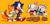 Size: 2048x968 | Tagged: safe, artist:deviledmeggz, miles "tails" prower, sonic the hedgehog, classic sonic, classic tails, crossover, cuphead, mugman