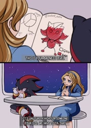 Size: 1469x2048 | Tagged: safe, artist:hallsth_eien, maria robotnik, shadow the hedgehog, disney, lilo and stich