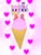 Size: 768x1024 | Tagged: safe, artist:alan-the-animeartist, amy rose, blaze the cat, cat, hedgehog, 2024, amy x blaze, cute, female, females only, hearts, ice cream, lesbian, shipping