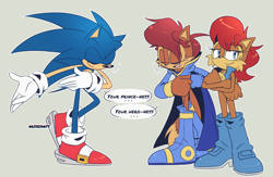 Size: 1614x1050 | Tagged: safe, artist:risziarts, elias acorn, sally acorn, sonic the hedgehog