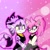 Size: 1378x1378 | Tagged: safe, artist:giarose59088405, amy rose, blaze the cat, cat, hedgehog, 2022, amy x blaze, cute, female, females only, holding hands, lesbian, looking at each other, shipping