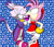 Size: 1280x1088 | Tagged: safe, artist:amyrosefan23, amy rose, blaze the cat, cat, hedgehog, 2024, amy x blaze, amy's halterneck dress, blaze's tailcoat, chaos emerald, cute, eyes closed, female, females only, kiss, lesbian, shipping