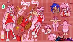 Size: 1024x591 | Tagged: safe, artist:foliyxd302, amy rose, sonic the hedgehog, reference sheet