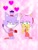 Size: 768x1024 | Tagged: safe, artist:alan-the-animeartist, amy rose, blaze the cat, cat, hedgehog, 2024, amy x blaze, chocolate box, cute, female, females only, hearts, lesbian, shipping, valentine's day