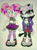 Size: 1280x1707 | Tagged: safe, artist:rose-factor, amy rose, blaze the cat, cat, hedgehog, 2024, amy x blaze, cute, female, females only, goth, goth outfit, lesbian, looking at viewer, shipping, traditional media