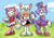 Size: 900x637 | Tagged: safe, artist:viraljp, amy rose, blaze the cat, rouge the bat