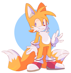 Size: 1266x1300 | Tagged: safe, artist:scuttletown, miles "tails" prower, looking at viewer, simple background, smile, solo, standing, waving, white background