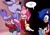 Size: 4096x2866 | Tagged: suggestive, artist:xao_art, amy rose, blaze the cat, sonic the hedgehog, cat, hedgehog, 2024, amy x blaze, english text, female, lesbian, looking at viewer, male, shipping, speech bubble