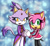 Size: 883x813 | Tagged: safe, artist:asb-fan, amy rose, blaze the cat, cat, hedgehog, 2010, amy x blaze, cute, female, females only, holding hands, lesbian, looking at viewer, mario & sonic at the olympic games, shipping, winter outfit