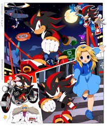 Size: 2323x2739 | Tagged: safe, artist:bendedede, gerald robotnik, maria robotnik, shadow the hedgehog, sonic the hedgehog, sonic adventure 2