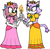 Size: 958x942 | Tagged: safe, artist:kyurem2424, amy rose, blaze the cat, alternate outfit, cosplay, fire, flower, mayrio month, parasol, princess daisy, princess peach