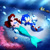 Size: 2048x2048 | Tagged: safe, artist:alexmontyart, sonic the hedgehog, ariel (the little mermaid), crossover, the little mermaid, underwater