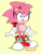 Size: 1258x1604 | Tagged: safe, artist:candycatstuffs, amy rose, sonic mania adventures, alternate shoes, classic amy, cute, heart chest, looking at viewer, natural alt, natural amy rose, redesign, signature, simple background, smile, solo, standing