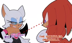 Size: 1536x914 | Tagged: suggestive, artist:fravoccado, knuckles the echidna, rouge the bat, knuxouge, shipping, straight