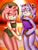 Size: 1024x1344 | Tagged: safe, artist:jesshedgie, amy rose, blaze the cat, cat, hedgehog, 2018, amy x blaze, beach, bikini, cute, eyes closed, female, females only, holding hands, lesbian, shipping, smile