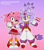 Size: 1024x1174 | Tagged: safe, artist:flameheart87, amy rose, blaze the cat, cat, hedgehog, 2024, amy x blaze, bisexual pride, cute, female, females only, hands together, heart, lesbian, lesbian pride, looking at viewer, one eye closed, pride, pride flag, shipping