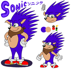 Size: 1080x1056 | Tagged: safe, artist:twenfoxy, sonic the hedgehog, character name, japanese text