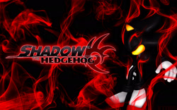 Size: 1920x1200 | Tagged: safe, artist:sonicthehedgehogbg, shadow the hedgehog, 2014, eyes closed, shadow the hedgehog (video game), solo, wallpaper