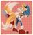 Size: 1978x2048 | Tagged: safe, artist:q__sci, miles "tails" prower, sonic the hedgehog, 2024, abstract background, back to back, border, duo, gay, linking arms, looking at each other, outline, shipping, signature, smile, sonic x tails, standing