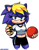 Size: 868x1110 | Tagged: safe, artist:waniramirez, bernadette hedgehog, ball, bottle, energy drink, solo, workout outfit