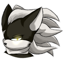 Size: 1405x1360 | Tagged: safe, artist:fire-for-battle, infinite the jackal, 2017, bust, frown, glowing eyes, lidded eyes, looking at viewer, outline, simple background, transparent background