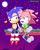 Size: 2100x2616 | Tagged: safe, artist:kitarehamakura, amy rose, sonic the hedgehog, classic amy, classic sonic