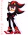 Size: 1080x1350 | Tagged: safe, artist:kazuna_endi, shadow the hedgehog, hedgehog, asymmetrical legwear, black fur, jacket, male, red eyes, red fur, shoes, single loose sock, single thighhigh, solo