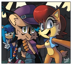 Size: 1312x1186 | Tagged: safe, artist:angiethecat, nicole the hololynx, sally acorn, sonic the hedgehog