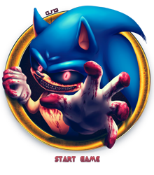 Size: 950x1080 | Tagged: semi-grimdark, artist:godzillajapan, sonic the hedgehog, oc, oc:sonic.exe, 2013, black sclera, bleeding, bleeding from eyes, blood, blood stain, clenched fist, english text, glowing eyes, lineless, looking at viewer, nightmare fuel, reaching towards the viewer, ring, sharp teeth, signature, simple background, smile, transparent background