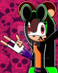 Size: 400x506 | Tagged: safe, artist:thunder-the-mouse, oc, oc:thunder dark the hedgemouse, mouse, female