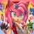 Size: 1668x1658 | Tagged: safe, artist:ncarts____, amy rose, blaze the cat, shadow the hedgehog, sonic the hedgehog, surge the tenrec, cake, strawberry