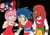 Size: 1929x1358 | Tagged: safe, artist:artsriszi, amy rose, knuckles the echidna, sonic the hedgehog, human, humanized