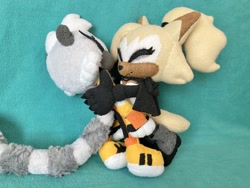 Size: 2048x1536 | Tagged: safe, artist:sonicrelated, tangle the lemur, whisper the wolf, 2023, hugging, irl, lesbian, shipping, stuffed animal, tangle x whisper