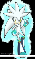 Size: 600x1000 | Tagged: safe, artist:watermelonowl, silver the hedgehog, hedgehog, boots, gloves, grey fur, male, yellow eyes