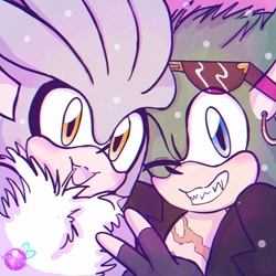 Size: 1280x1280 | Tagged: safe, artist:magicstormfrost, scourge the hedgehog, silver the hedgehog