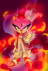 Size: 694x1024 | Tagged: safe, artist:maxart1537, blaze the cat, fire