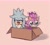 Size: 2935x2625 | Tagged: safe, artist:karl0, blaze the cat, silver the hedgehog, blushing, box